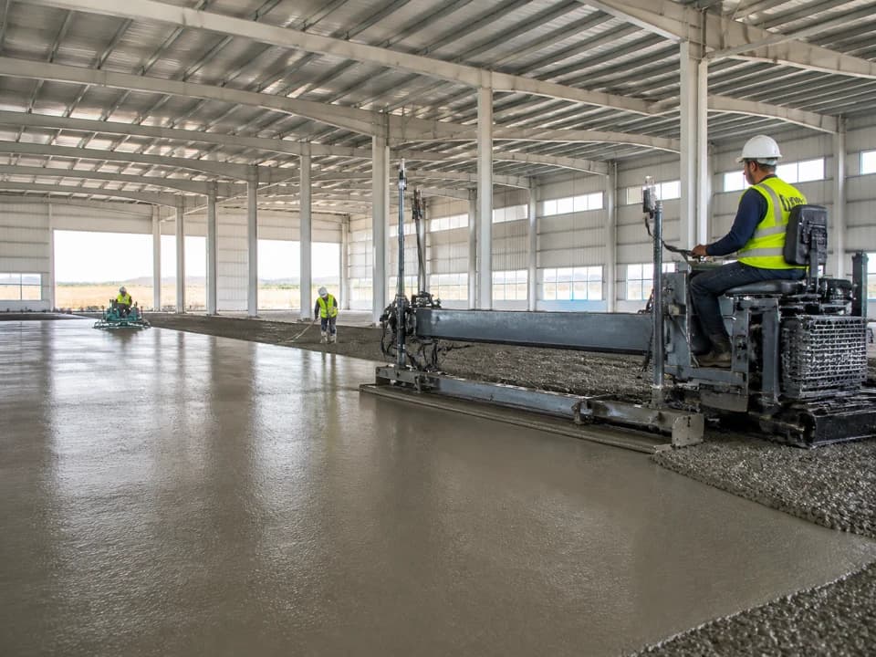 Lazer screed ile beton serimi uygulaması
